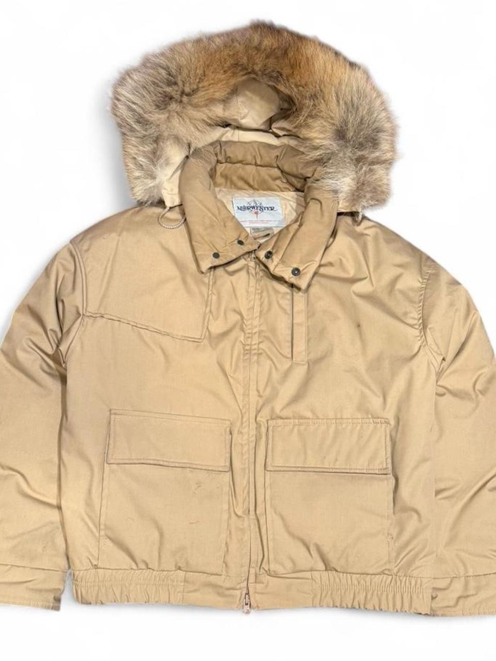 Vintage 90s Norwester Faux Fur Hooded Puffer Jacket Made in Canada